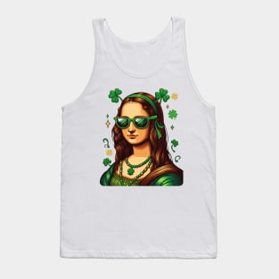 St Patricks Day Mona Lisa Tank Top